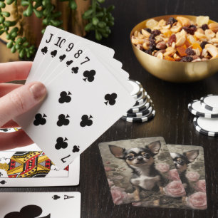 Portraits von Blume Hunde 9 Spielkarten