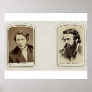 Portraits von John Ruskin (1819-1900) und William  Poster
