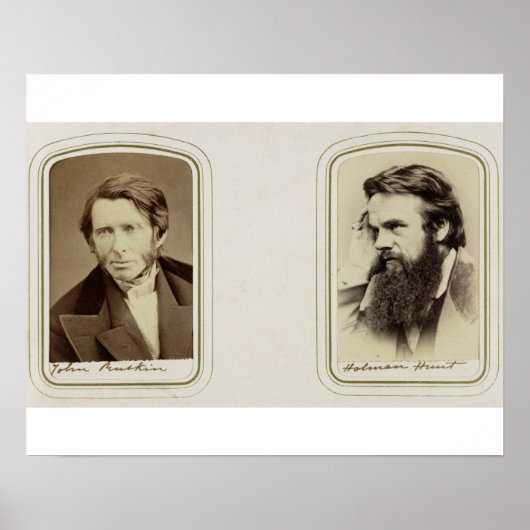 Portraits von John Ruskin (1819-1900) und William Poster (Vorne)