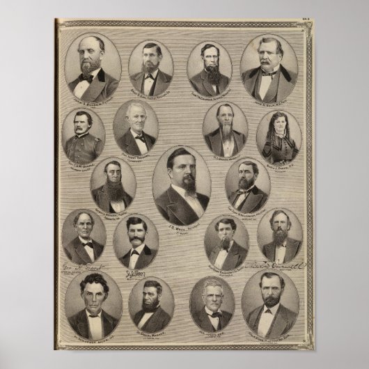 Portraits von John S Bender, Ancil B Ball Poster (Vorne)