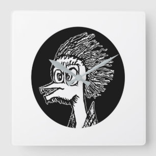 Portraitskizze für Enten zeichnend Quadratische Wanduhr