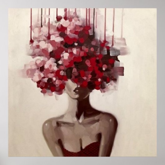 Porträt, Abstraktion, Aquarell, Kunst, Dekoration, Poster (Vorne)