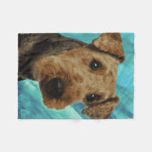 Porträt Airedales Terrier Fleecedecke (Vorderseite (Horizontal))