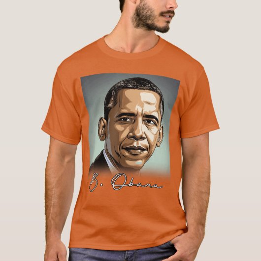 Porträt Barack Obama Patriotisch T-Shirt (Vorderseite)