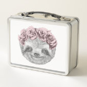 Porträt Blumenhauptdes Kranzes der Trägheits-| Metall Brotdose (Rückseite)