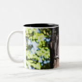 Porträt braunen Pferds 2 Zweifarbige Tasse (Links)