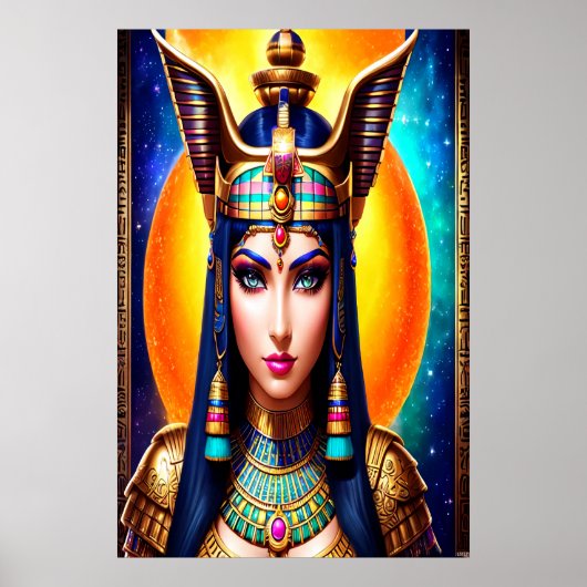 Porträt der ägyptischen Göttin Hathor | AI Art P Poster (Vorne)
