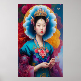 Porträt der asiatischen Prinzessin Poster