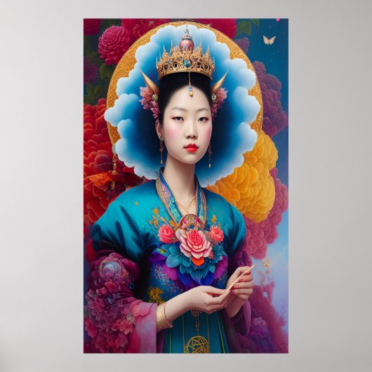 Porträt der asiatischen Prinzessin Poster (Vorne)