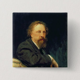 Porträt der Autorn-Zählung Alexey K. Tolstoy Button