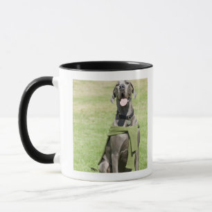 Porträt der blauen Deutscher Dogge Tasse