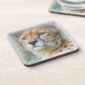 Porträt der Cheetah Getränkeuntersetzer (Linke Seite)