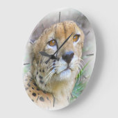 Porträt der Cheetah Große Wanduhr (Winkel)