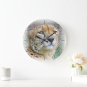 Porträt der Cheetah Große Wanduhr (Zuhause)