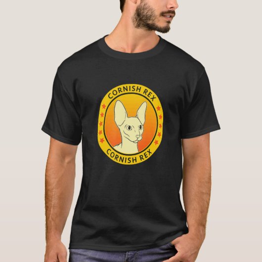Porträt der Cornish Rex Katze T-Shirt (Vorderseite)