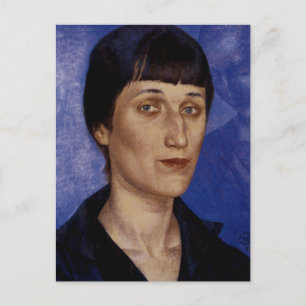 Porträt der Dichterin Anna Achmatowa Postkarte