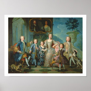 Porträt der Familie des Herzogs von Valentinois Poster