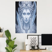 Porträt der Göttin des Eises | AI Art Poster (Heimbüro)