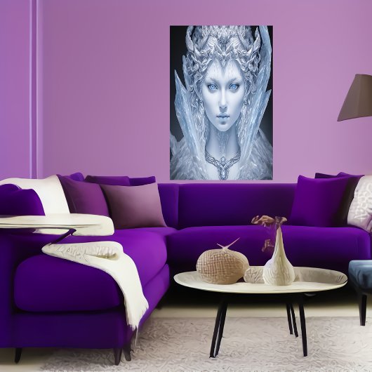 Porträt der Göttin des Eises | AI Art Poster