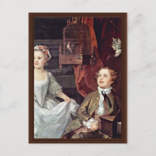 Porträt der Graham-Kinder im Detail von Hogarth Postkarte