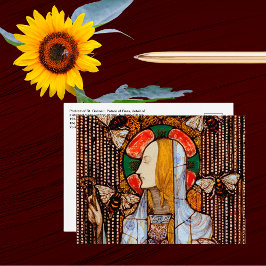 Porträt der hl. Gobnait, Patronin der Bienen, Postkarte