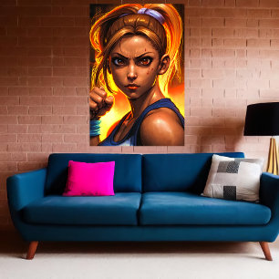 Porträt der jungen Dame   Art der AI Poster