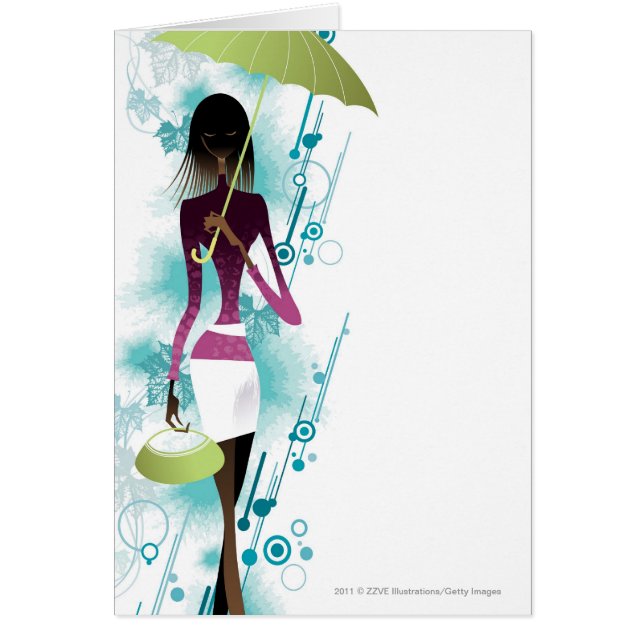 Porträt der jungen Frau Geldbeutel und Regenschirm (Vorne)