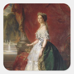 Porträt der Kaiserin Eugenie von Frankreich Quadratischer Aufkleber
