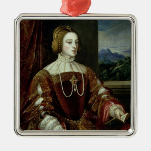 Porträt der Kaiserin Isabella von Portugal Ornament Aus Metall