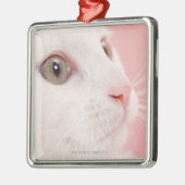 Porträt der Katze Silbernes Ornament (Links)