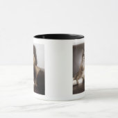 Porträt der Katze sitzend im Stuhl Tasse (Zentrum)