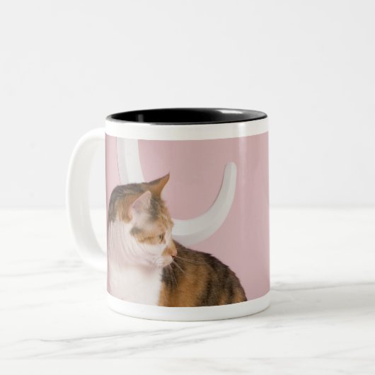 Porträt der Katze Zweifarbige Tasse (Vorderseite Links)