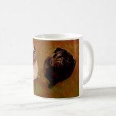 Porträt der Mops Aquarellkunst Kaffeetasse (VorderseiteRechts)
