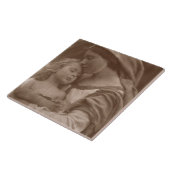 Porträt der Mutter und des Kindes (Sepia-Foto) Fliese (Seite)