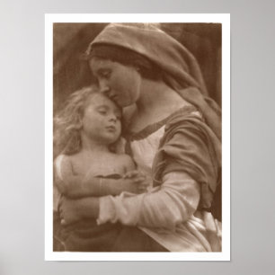 Porträt der Mutter und des Kindes (Sepia-Foto) Poster