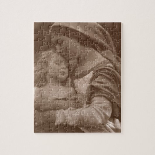 Porträt der Mutter und des Kindes (Sepia-Foto) Puzzle (Vertikal)