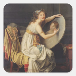 Porträt der Rose Adelaide Ducreux Quadratischer Aufkleber