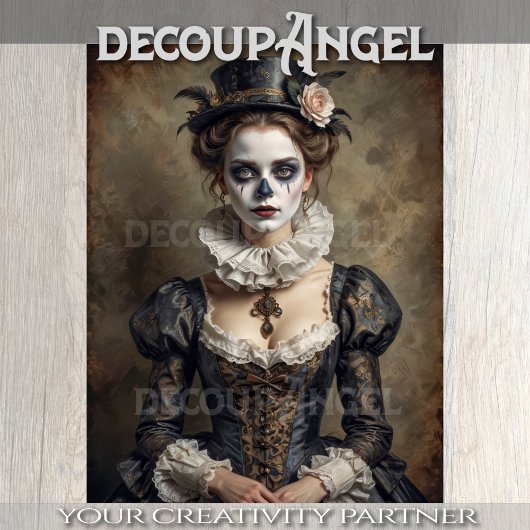 Porträt der Schauspielerin des historischen Theate Seidenpapier