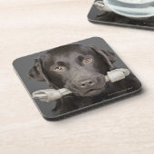 Porträt der Schokolade Labrador Untersetzer (Linke Seite)