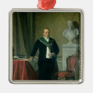 Porträt der Zählung Camillo Berso von Cavour Silbernes Ornament
