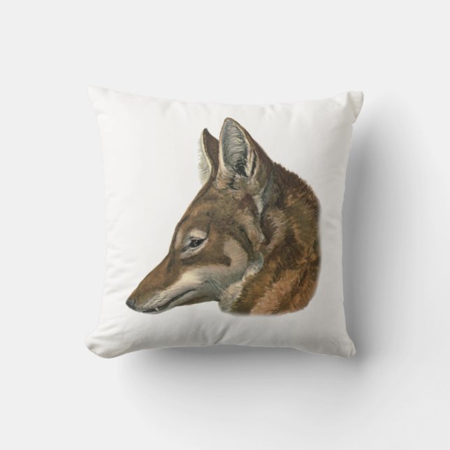 Porträt des abyssinischen Wolfs Kissen (Vorderseite)