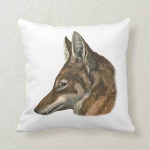 Porträt des abyssinischen Wolfs Kissen