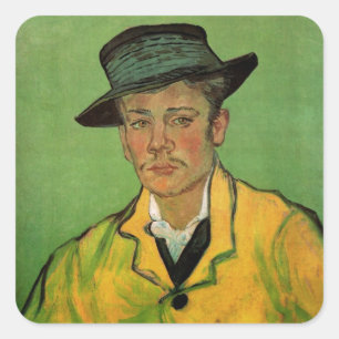 Porträt des Armand Roulin von Vincent van Gogh Quadratischer Aufkleber