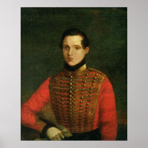 Porträt des Dichters Michail Lermontov Poster