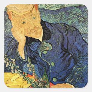 Porträt des Dr. Gachet von Vincent van Gogh Quadratischer Aufkleber
