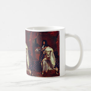 Porträt des französischen Königs Louis Xiv durc Kaffeetasse