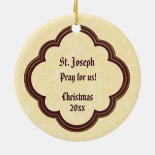 Porträt des Heiligen Joseph in einem Oktofoil (TF  Keramik Ornament
