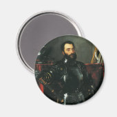 Porträt des Herzogs von Urbino von Tizian Magnet (Vorderseite/Rückseite)