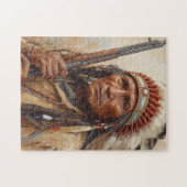 Porträt des Indianerhäuptlings Geronimo Puzzle (Horizontal)