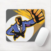 Porträt des jungen Mannes Daumen zeigend Mousepad (Mit Mouse)